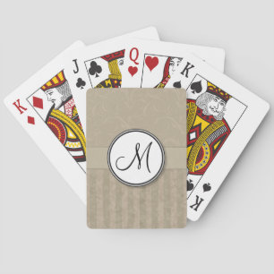 Tan BloemenBosjes & Strepen met Monogram Speelkaarten