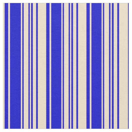 Tan & Blue Lines/Stripes Patroon Stof (Close Up)