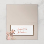 Tan Boho Giraffe Baby shower Cartes de Place (Extérieur déplié)