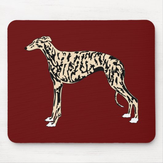 Tan Brindle Greyhound Muismat (Voorkant)