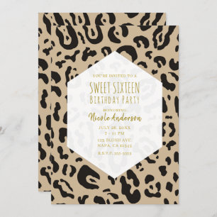 Tan Brown & Black Cheetah Leopard Chic Sweet 16 in Kaart