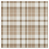 Tan Brown clair et tissu de plaid blanc (Fermer)