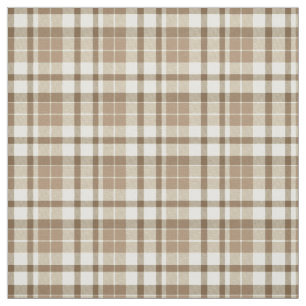 Tan Brown clair et tissu de plaid blanc