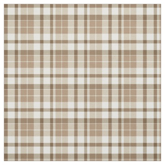 Tan Brown clair et tissu de plaid blanc (Échantillon)