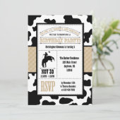 Tan Brown Cowhide Cowboy Invitation d'anniversaire (Debout devant)