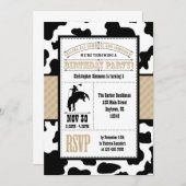 Tan Brown Cowhide Cowboy Invitation d'anniversaire (Devant / Derrière)