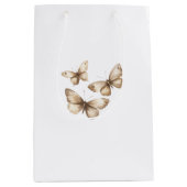 Tan Brown Cream Butterflies Medium Cadeauzakje (Voorkant)