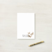 Tan Brown Cream Butterflies Post-it® Notes (Op bureau)