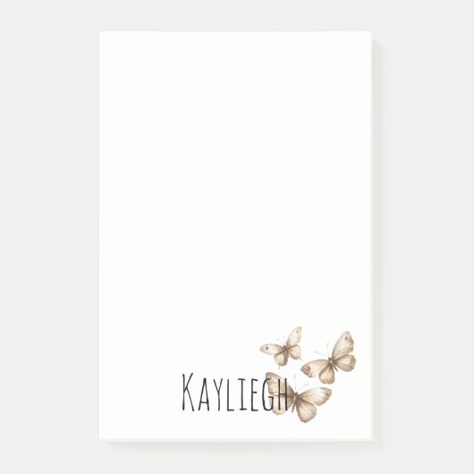 Tan Brown Cream Butterflies Post-it® Notes (Voorkant)