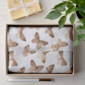 Tan Brown Cream Butterflies Verjaardag Tissuepapier (Geschenk)