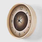 Tan/Brown Lune Effet Imprimé Design Horloge ronde (Angle)