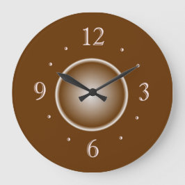 Tan Brown met White Glow Effect > Plain Clocks Grote Klok