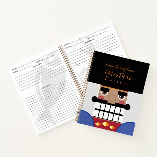 Tan Brown Nutcracker Recettes de Noël Livre de rec (Intérieur)