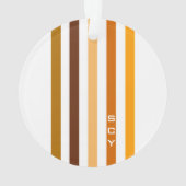 Tan Brown Orange Vertical Stripes Monogramme (dos)