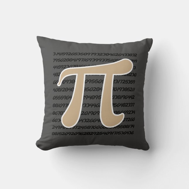Tan Brown Pi-symbool Kussen (Voorkant)