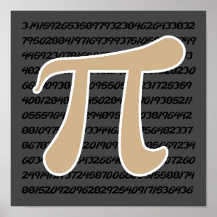 Tan Brown Pi-symbool Poster