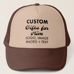 Tan & Brown Trucker Hoed Custom Gifts voor Hem Pet