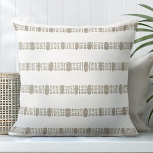 Tan bruin en wit decoratief kussen