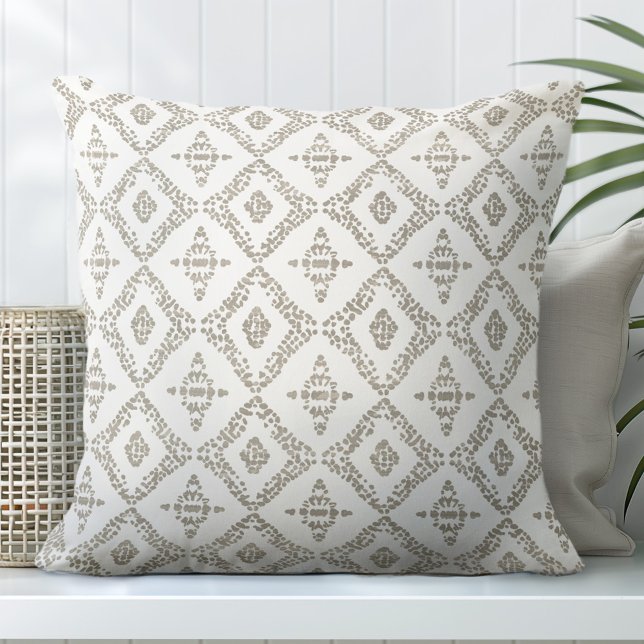 Tan bruin en wit decoratief Sierkussen (Creator heeft geüpload)