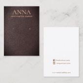 Tan bruin leder dat juwelier-display verdient visitekaartje (Voorkant / Achterkant)