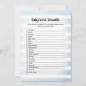 Tan Bunny Blue Baby Word Scramble Carte de jeu (Devant)