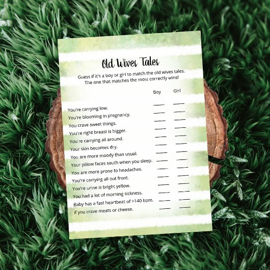 Tan Bunny Green Old Wives Tales Carte de jeu