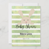 Tan Bunny Green over Baby shower Kaart (Achterkant)