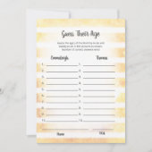 Tan Bunny Jaune Devine Leur Carte De Jeu D'Âge (Devant)