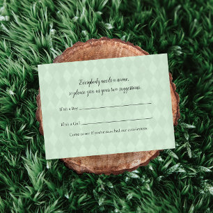 Tan Bunny Naam Suggestie Baby shower Spel Informatiekaartje