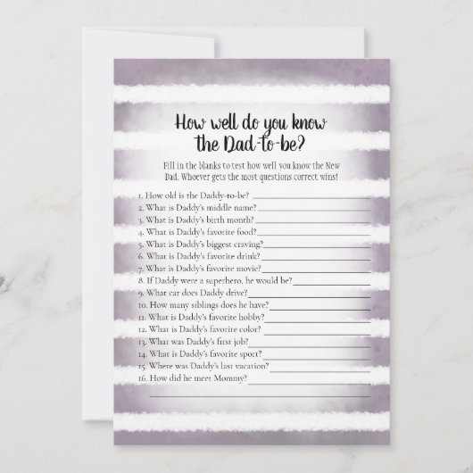 Tan Bunny Paars die vader het beste schoenenspel k Kaart (Voorkant)