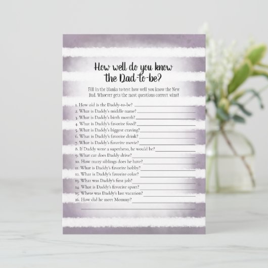 Tan Bunny Paars die vader het beste schoenenspel k Kaart (Staand voorkant)