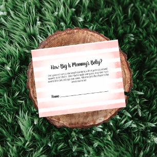 Tan Bunny Pink Mom's Belly Size Douche Spel Informatiekaartje