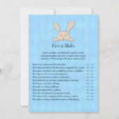 Tan Bunny Rabbit Blue over onder Shower Game Kaart (Voorkant)