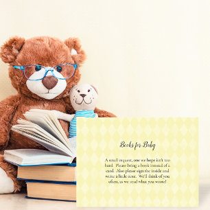 Tan Bunny Rabbit boeken voor Baby shower spel Informatiekaartje