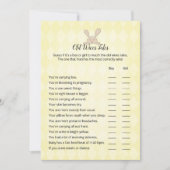 Tan Bunny Yellow Argyle Old Wives Kaart (Voorkant)