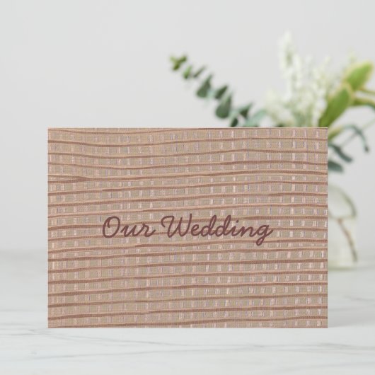 Tan Burlap Peinture Mariage Invitations (Debout devant)