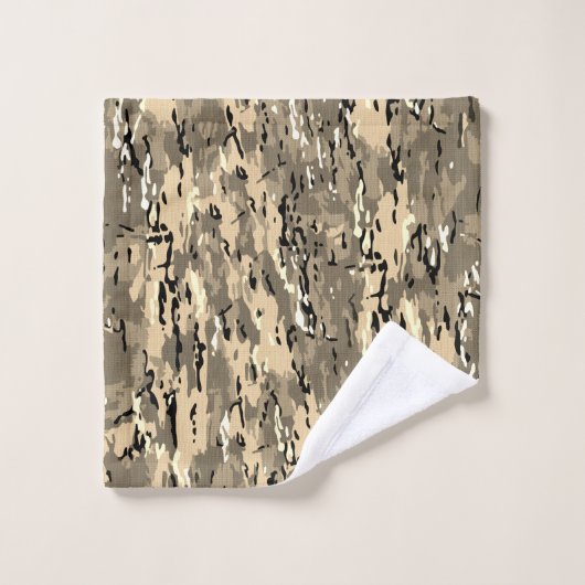 Tan Camo Moderne Abstrait (Gant de toilette)