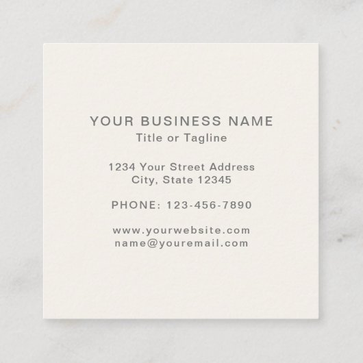 Tan Celtic Tree of Life Coach Vierkante Visitekaartje (Achterkant)