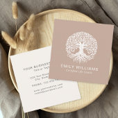 Tan Celtic Tree of Life Coach Vierkante Visitekaartje