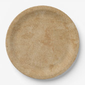 Tan Chamois Lederen Print Papieren Bordje (Voorkant)