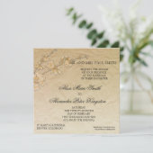 Tan Cherry Blossom Mariage Invitation nuptiale (Debout devant)