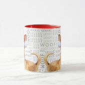 Tan Chihuahua Hond Kerstman Woof Achtergrond Kerst Mok (Midden)