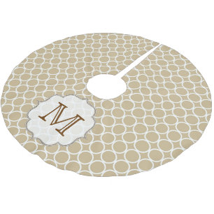 Tan Circle Polka Dot Monogram Initialen boomrok Kerstboom Rok