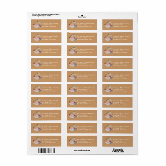 Tan Conch Shell Etiket (Full Sheet)