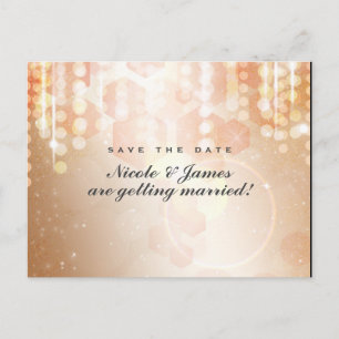 Tan Coral & Cream Glamour Save The Date Briefkaart