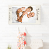 Tan Cream 40th Wedding Jubileum Foto Welkom Spandoek (Insitu)