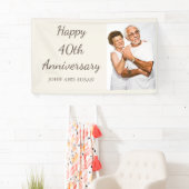Tan Cream Happy 40th Jubileum Foto Spandoek (Insitu)