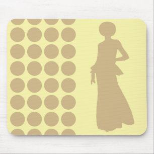 Tan Cream Neutrale Stippen Mode Silhouette Muismat