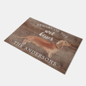 Tan Dachshund Hond Gepersonaliseerde Deurmat (Schuin)