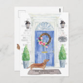 Tan Dachshund Moving Announcement Briefkaart (Voorkant / Achterkant)